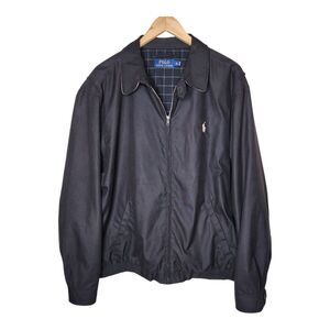 Polo Ralph Lauren Jacket Mens XL Black Harrington Bi-Swing Preppy Golf Bomber